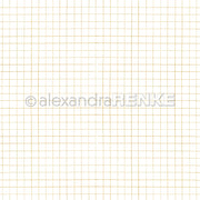 Ein Gittermuster aus feinen goldenen Linien auf Designpapier mit dem Wasserzeichen „alexandraRENKE“ in der Mitte.