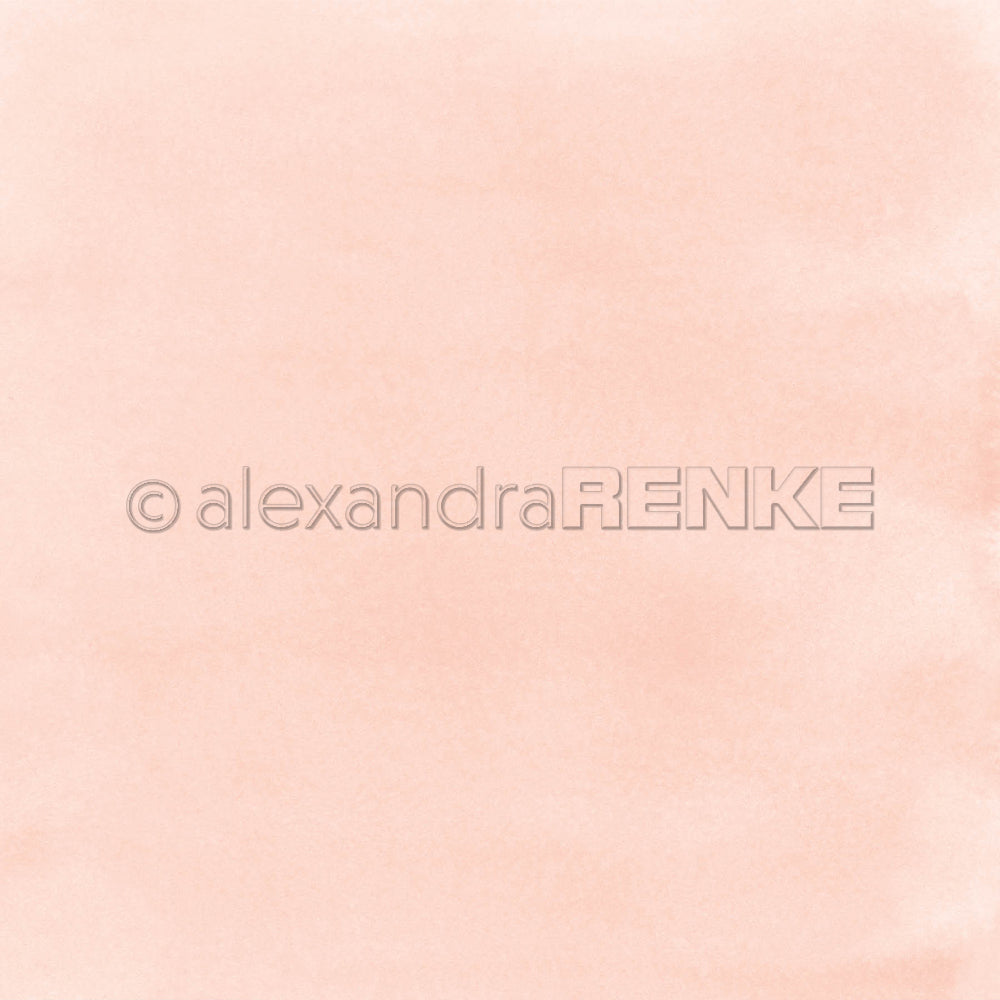 Blass-pfirsichfarbene Aquarellstruktur, geeignet für die Buchbindung, mit einem Wasserzeichen mit der Aufschrift „alexandraRENKE“.