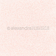 Hellrosa Designpapier mit einem zarten weißen Blumenmuster und dem alexandraRENKE-Logo, ideal für Papierprojekte.