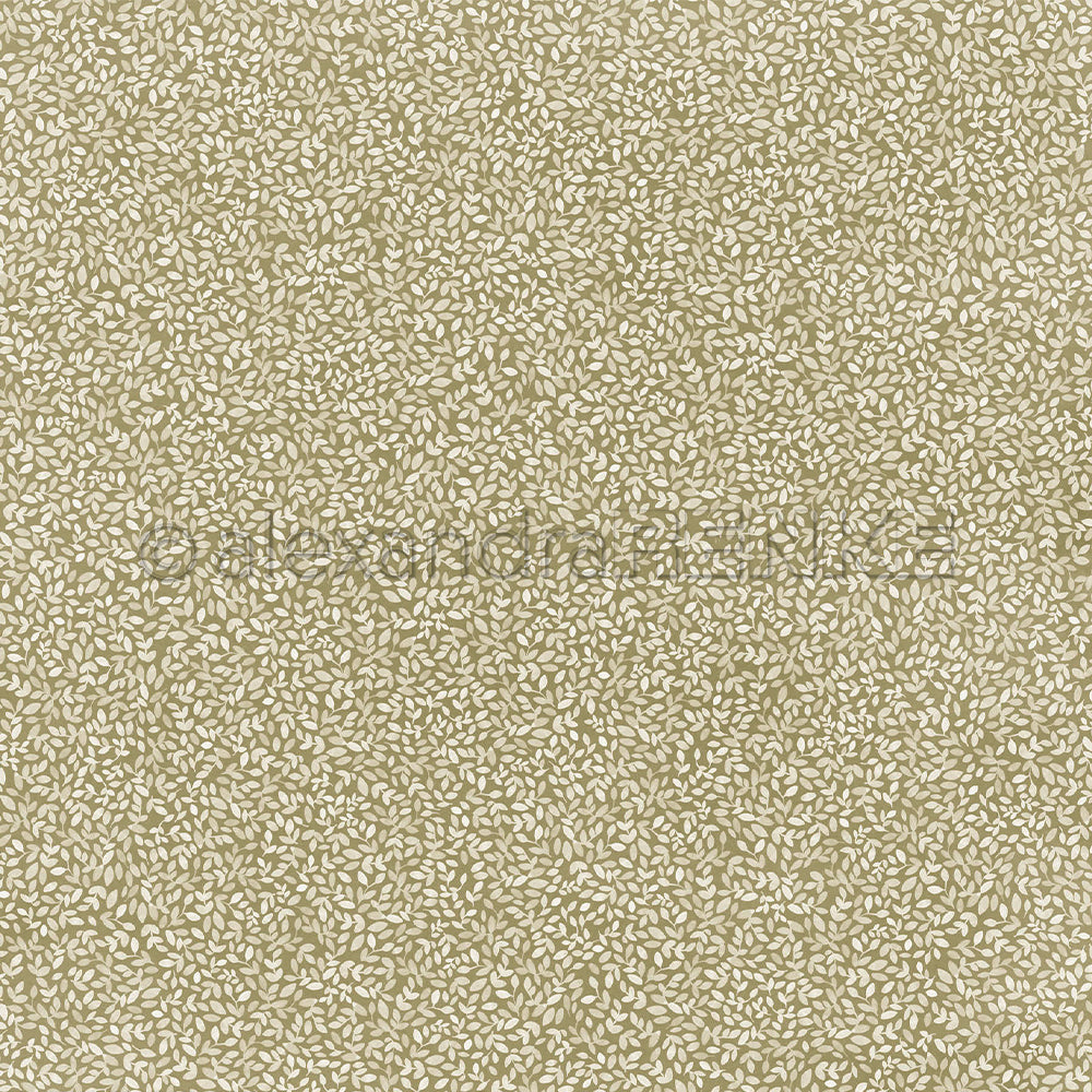 Ein durchgehendes Muster aus kleinen, hellen Blättern auf hellbraunem Hintergrund – ideal für Designpapier und Papierprojekte.
