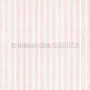 Muster aus rosa Aquarell-Streifen und winzigen roten Herzen mit einem alexandraRENKE-Wasserzeichen.