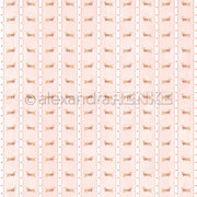 Motiv mit Dackeln, die Schals tragen, und kleinen Herzen auf rosa gestreiftem Designpapier.