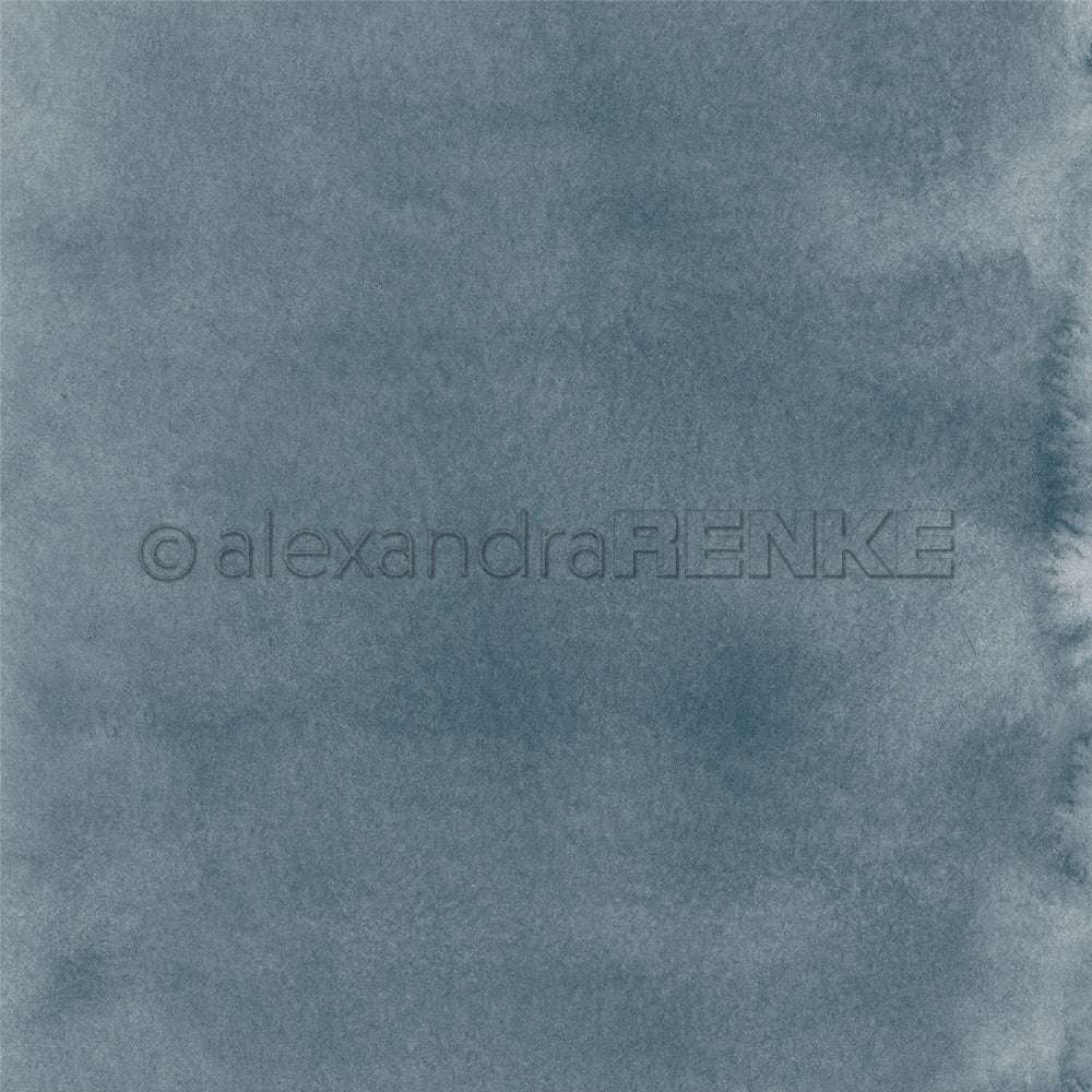 Ein strukturierter blauer Aquarellton mit weichen, wolkenähnlichen Rändern von Alexandra Renke - ideal für Papierprojekte oder als Designpapier im verträumten Mimi-Gewitterblau-Ton.