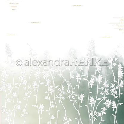 Design paper 'Forsythia on gradient green'