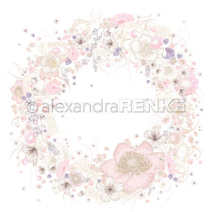 Design paper 'Wreath with large blossom'