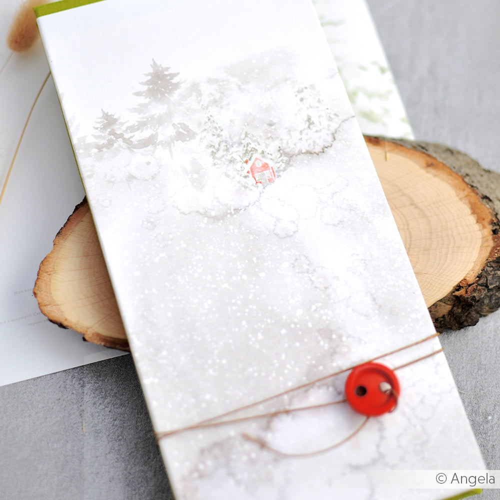 Design paper 'Red Hut in Christmas Forest'