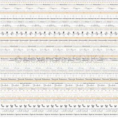 Design paper 'Word stripes snow'