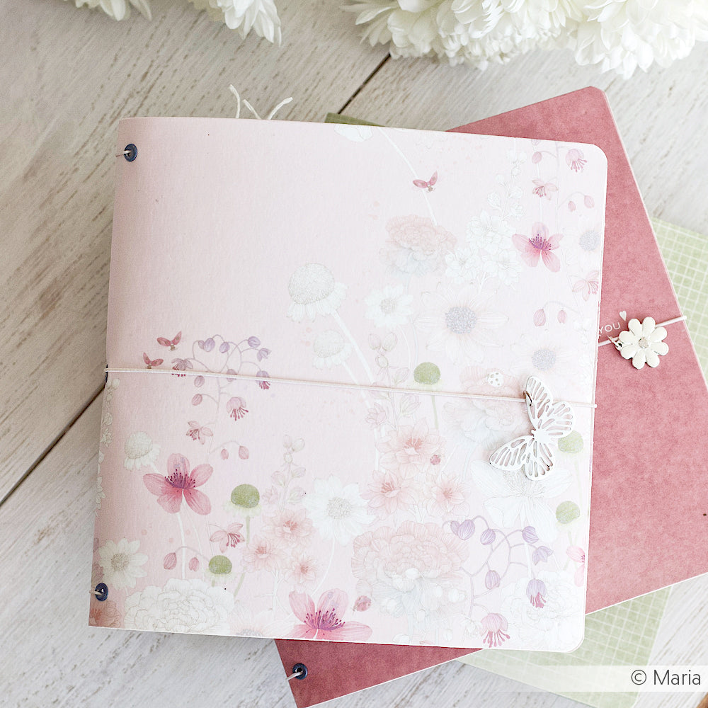 Design paper 'Flower variation on pink'
