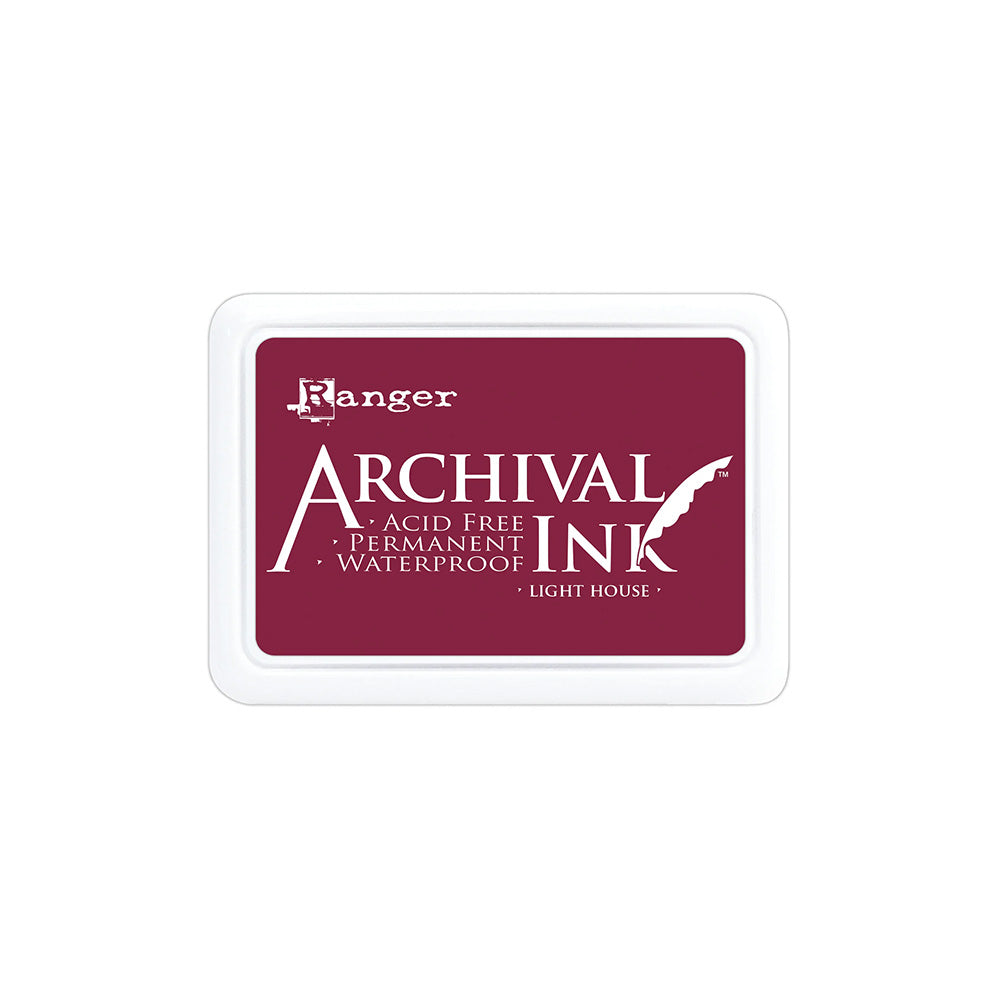Das weiße Stempelkissen von Ranger Archival Ink enthält permanente, säurefreie und wasserfeste Tinte - ideal zum Stempeln und für bleibende Eindrücke. Lichthaus-Design. Perfekte Stempeltinte für kreative Projekte.