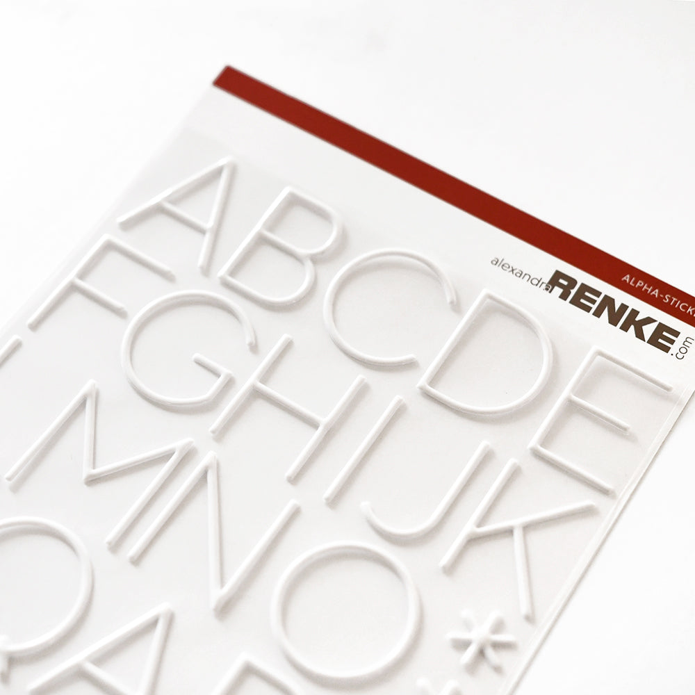 Großes Alpha Alpha Sticker Großes Alphabet Weiß – alexandrarenke