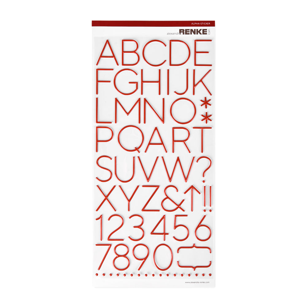Alpha Sticker Großes Alphabet Rot – alexandrarenke
