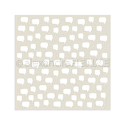 Gleichmäßig verteilte Stencil Sprechblasen auf einem beigen Hintergrund von Alexandra Renke, ideal für schablonen- oder wiederverwendbare Projekte.