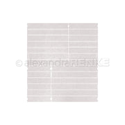 Hellgraues Quadrat mit verschiedenen weißen gestrichelten und durchgezogenen Linien sowie kleinen Symbolen auf weißem Hintergrund - ideal für die Verwendung mit Motivstanze oder anderen DieCut Systemen von Alexandra Renke.