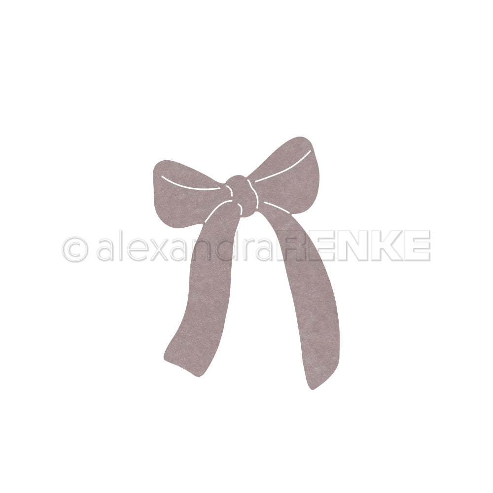 Einfache Illustration einer gebundenen Schleife mit zwei langen Schwänzen auf Weiß - ideal zum Hinzufügen zu Alexandra Renke Designpapieren oder zur Verwendung mit Ihren bevorzugten Stanzsystemen.