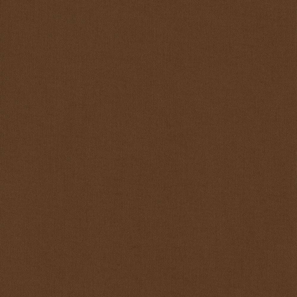 Der einfarbig braune Viskosebuchleinen-Stoff hat eine weiche, matte Oberfläche ohne sichtbare Muster oder Designs.