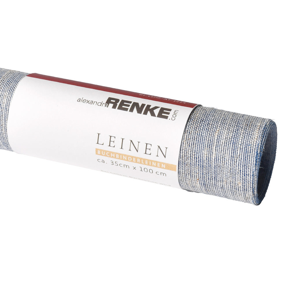 Ein 35 cm x 100 cm großer, gerollter Bogen Buchleinen aus einer Baumwoll-Leinen-Mischung ☆, perfekt für Buchbindereien oder kreative Projekte.