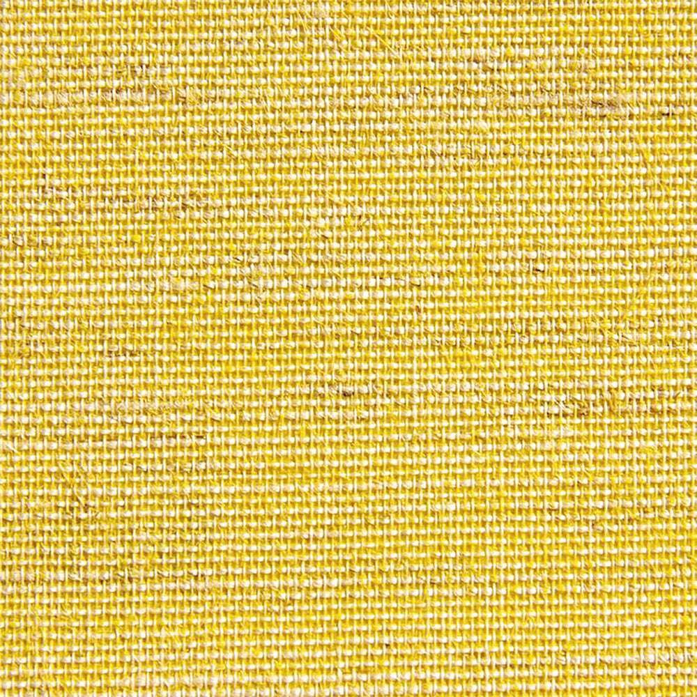 Nahaufnahme eines strukturierten gelben Gewebes von ☆, das ein von Buchleinen inspiriertes gitterartiges Muster aufweist.