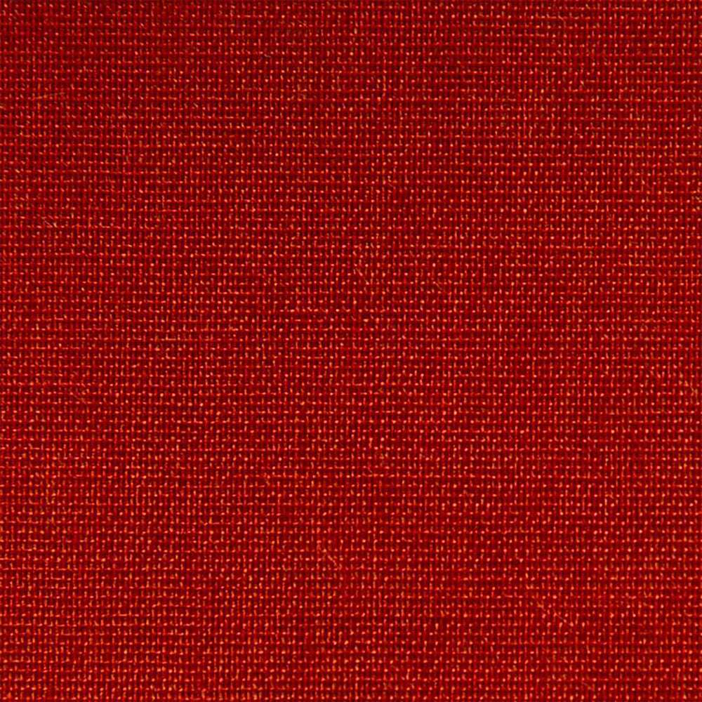 Nahaufnahme von ☆ rotem Webstoff mit sichtbarer Struktur und kleinem gitterartigem Muster, ähnlich wie Buchleinen. Ideal für die Buchbinderei und geeignet für den Offsetdruck.