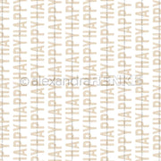 Cremefarbener Hintergrund mit vertikalem beigem HAPPY HANUKKAH Text in einem sich wiederholenden Muster - perfekt als Bucheinbandpapier oder für kreative Buchbinden und einzigartige Designpapiere Projekte von Alexandra Renke.