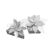 Zwei Geschenkboxen aus dem Kreativitäts-Bundle, verziert mit Papiersteckpalmen und Weihnachtssternen.