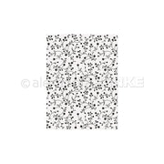 Schwarzes Blumenmuster mit kleinen Blättern und Zweigen auf weißem Hintergrund von Alexandra Renke - ideal für elegante Designs mit Ihrem bevorzugten Embossing Folder oder Cut & Emboss Folder.