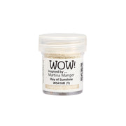 Eine kleine Dose WOW Embossing Powder, Ray of Sunshine von Martina Manger, ideal zur Verwendung mit Ihrem Embossing Föhn und Embossing Stempelkissen.