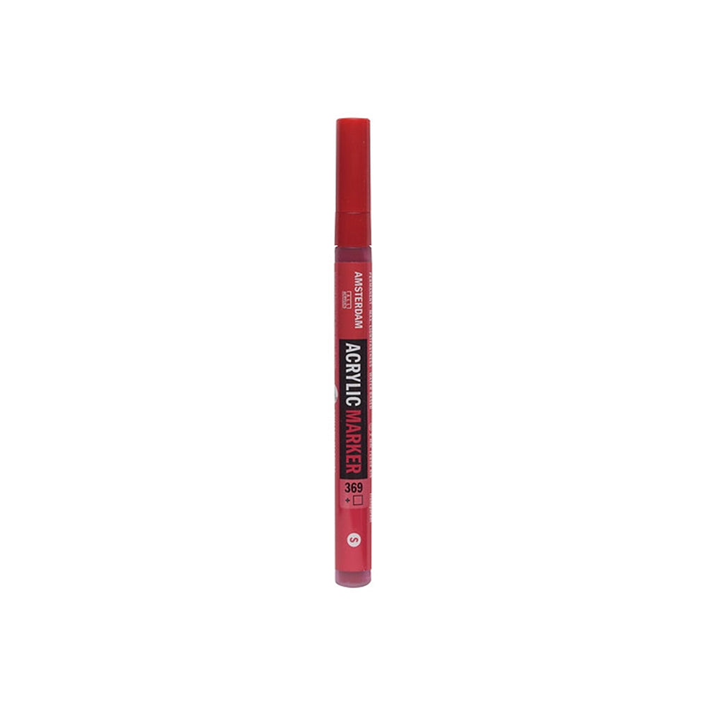 Roter Amsterdam-Acrylmarker mit Farbe auf Wasserbasis.