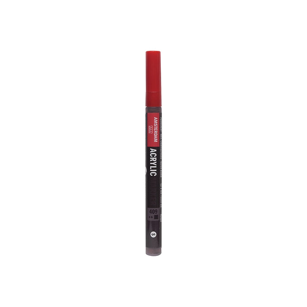 Roter Acrylmarker von Amsterdam mit einer Formel auf Wasserbasis.