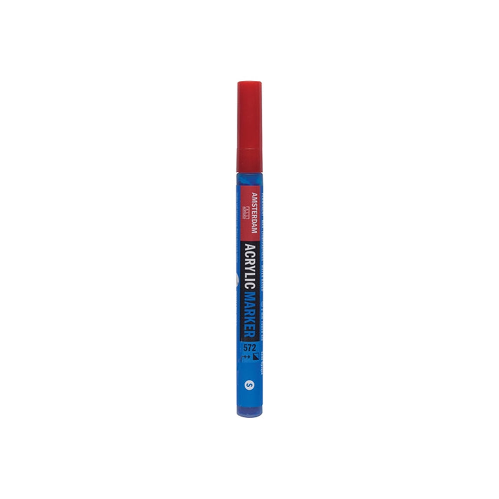 Roter Acryl-Marker von Amsterdam mit Farbe auf Wasserbasis.
