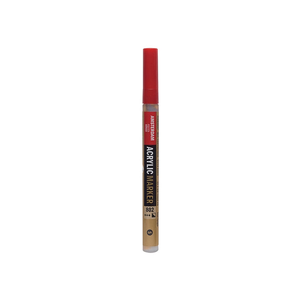 Roter Acrylmarker Amsterdam mit Farbe auf Wasserbasis.