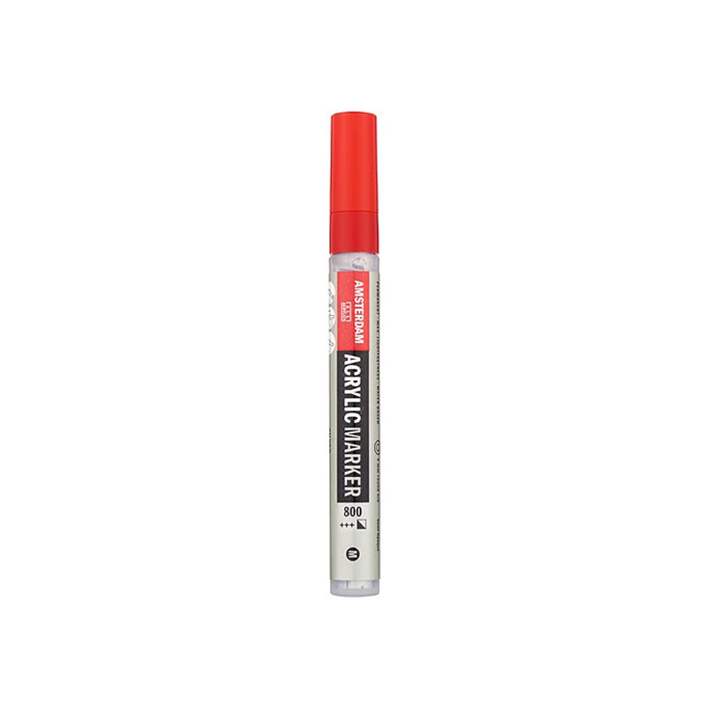 Roter Acrylmarker von Amsterdam mit einer Formel auf Wasserbasis.