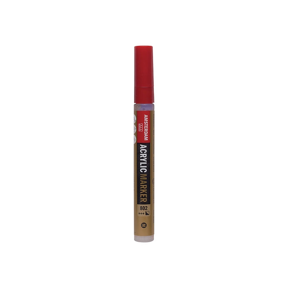 Roter Acrylmarker Amsterdam mit Farbe auf Wasserbasis.