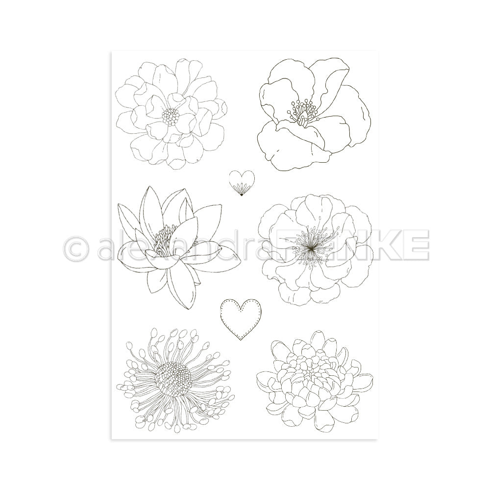 Clear Stamp 'Sechs Blumen'