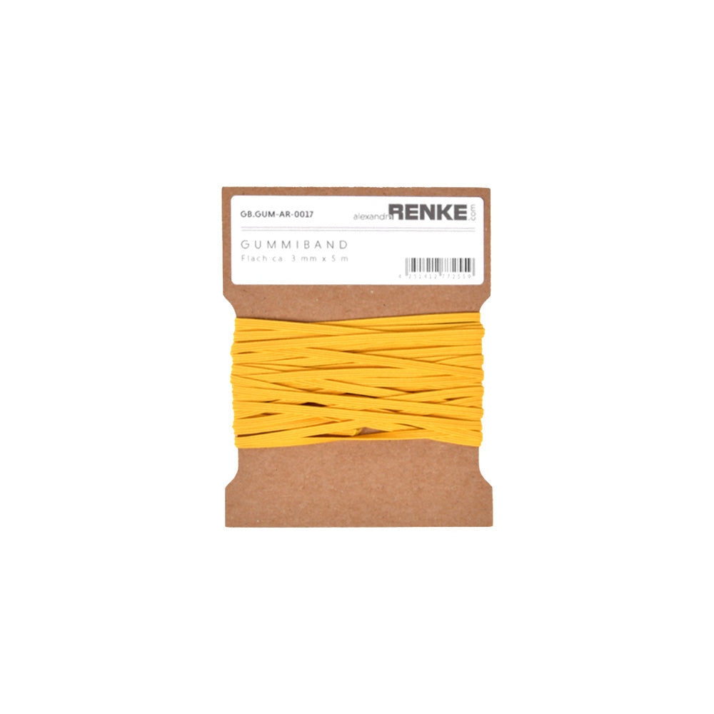 Rubber band flat 3 mm 'Medium Yellow'