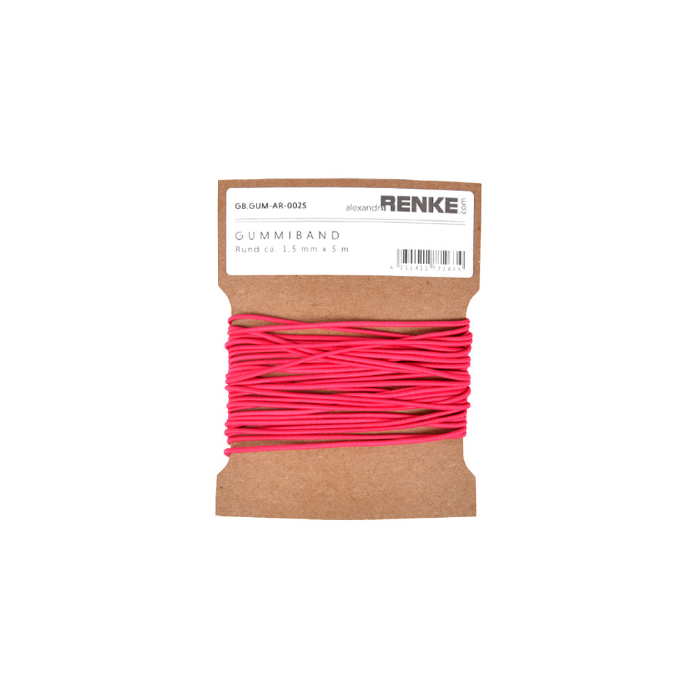 Rubber band round 1,5 mm 'Fluo Fuchsia'