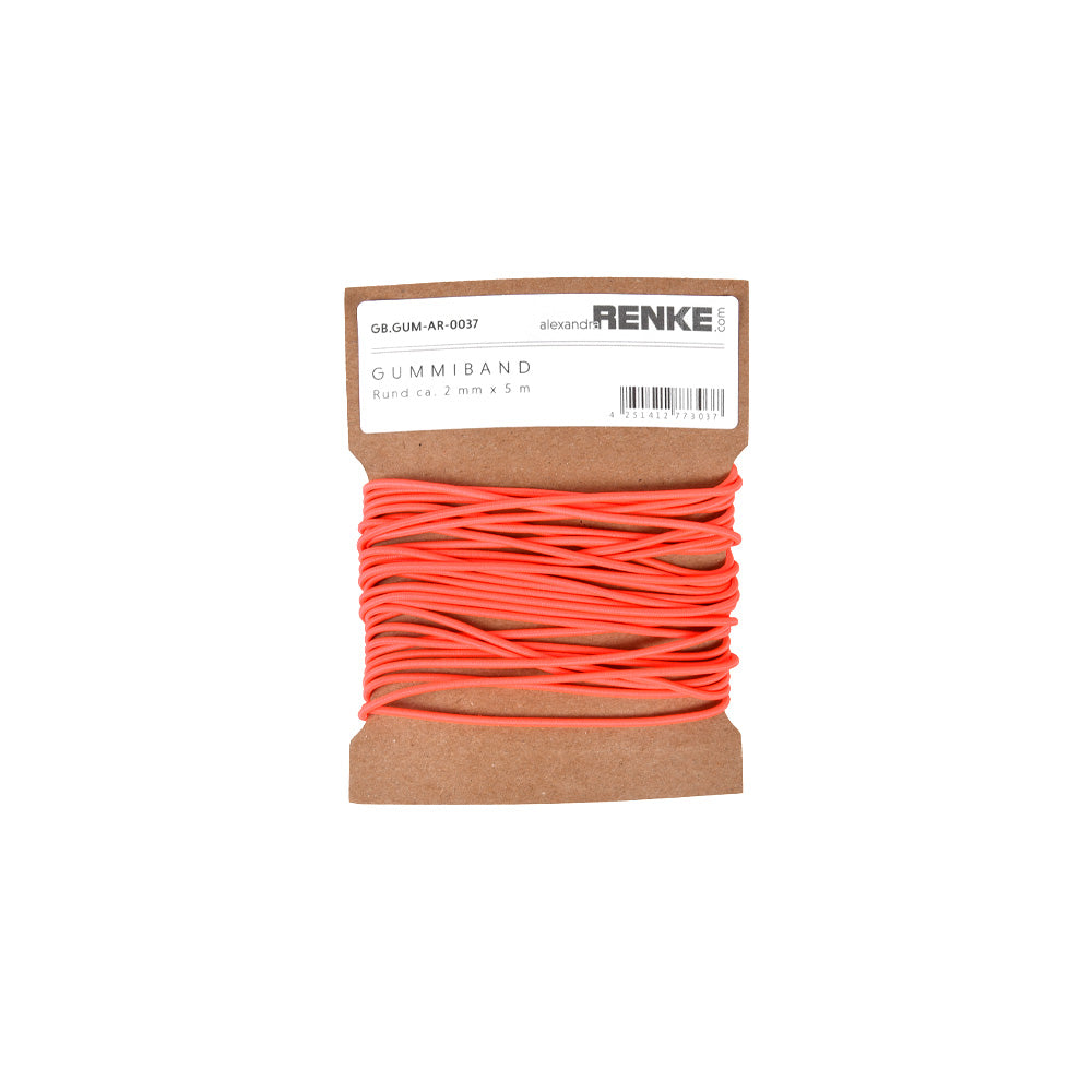 Rubber band round 2 mm 'Neon Orange'