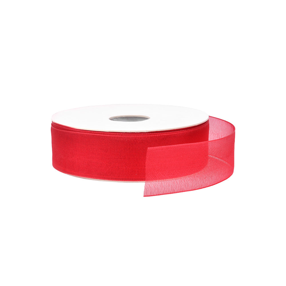 Organza ribbon 'Warm red' wide