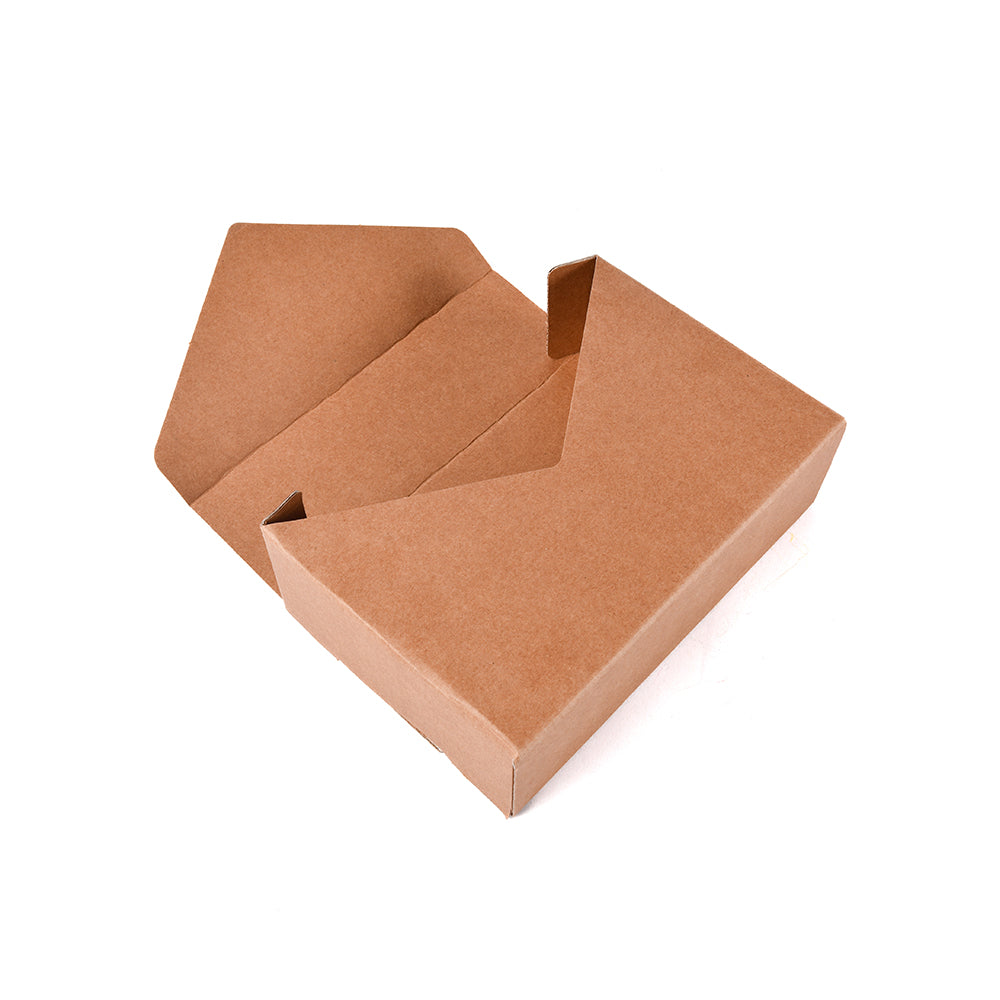 Eine braune Aufbewahrungsbox aus Karton der Marke ☆ mit offenem Deckel, präsentiert vor weißem Hintergrund.