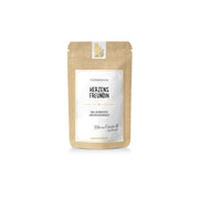 Ein Beutel „Herzensfreundin“-Früchteteemischung von TaTeeTata, ein aromatischer Tee mit Blutorangen- und Mangogeschmack.