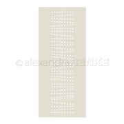 Rechteckige beige Schablone von Alexandra Renke mit Reihen von kleinen, gleichmäßig verteilten Sternausschnitten - diese wiederverwendbare Schablone Sternenmuster ist perfekt für Schablone Papierprojekte.