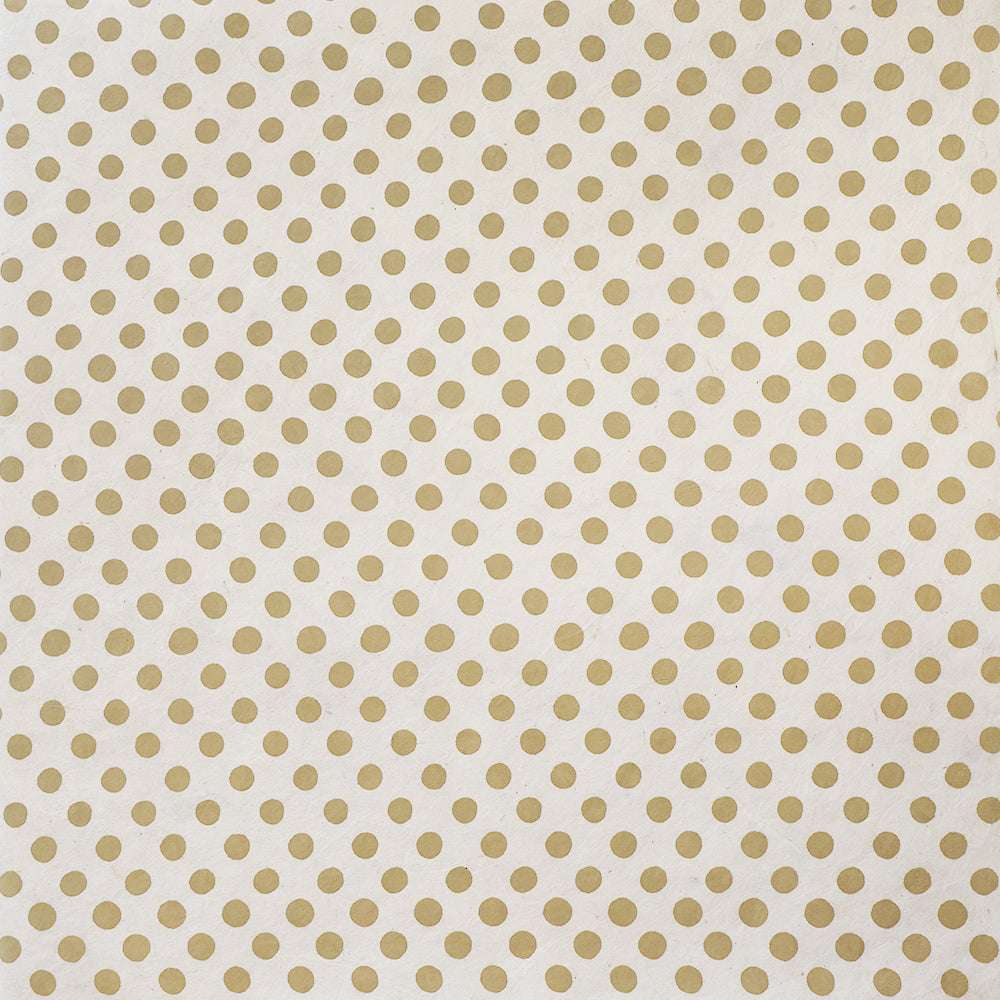 Beigefarbene Polka Dots in diagonalen Reihen auf cremefarbenem Nepalpapier von ☆, ideal für Buchbinden oder Geschenke Verpacken.
