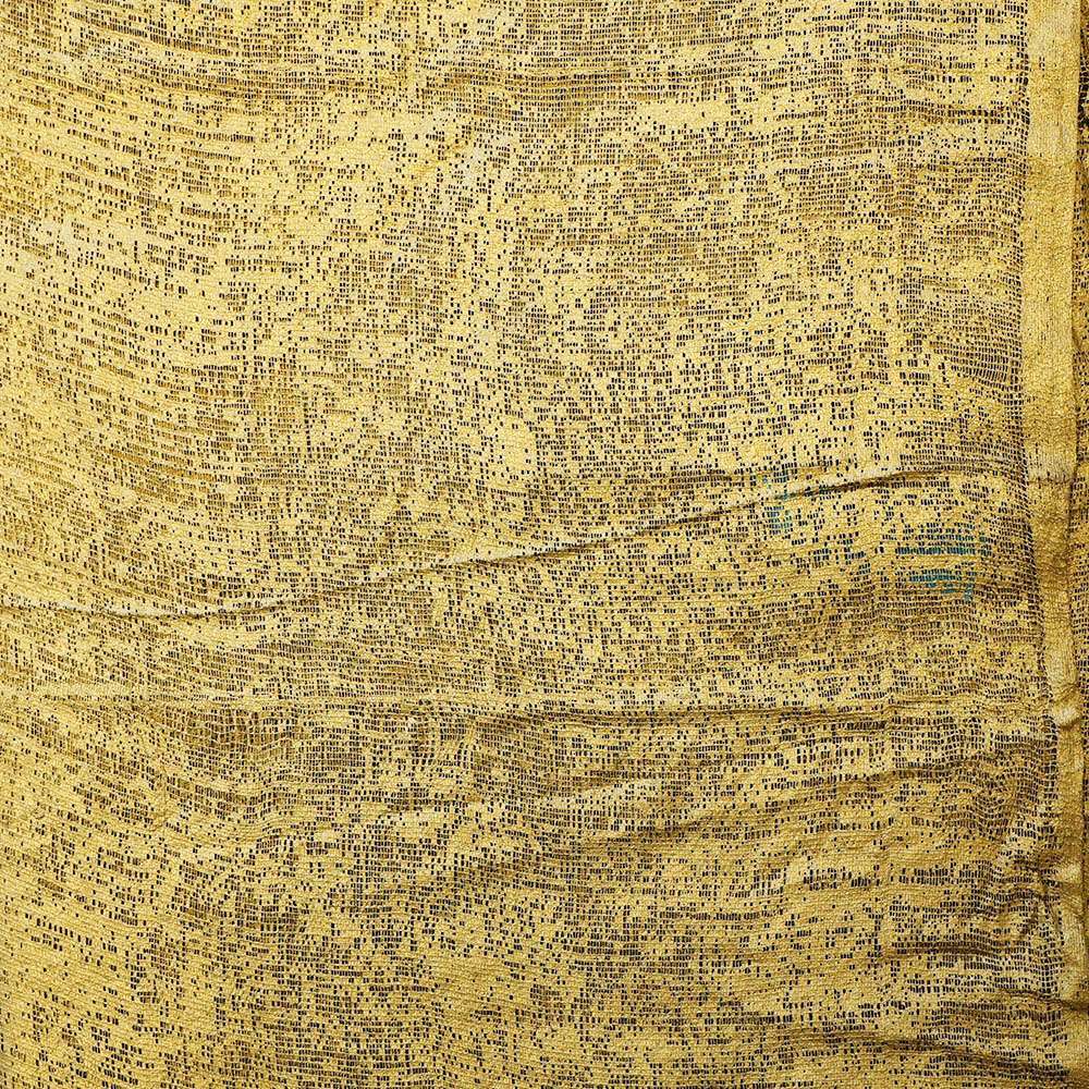 Ein goldgelbes Nepalpapier von ☆ mit dichten schwarzen Punkten und dezenten Wellenlinien - ideal zum Buchbinden oder Verpacken von Geschenken.