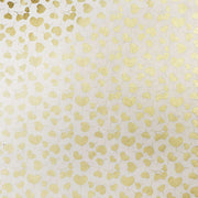 Herz- und Blattmuster aus Goldfolie auf cremefarbenem Nepalpapier mit einer dezenten vertikalen Linie von ☆-ideal für Bastelarbeiten oder Geschenkverpackungen.