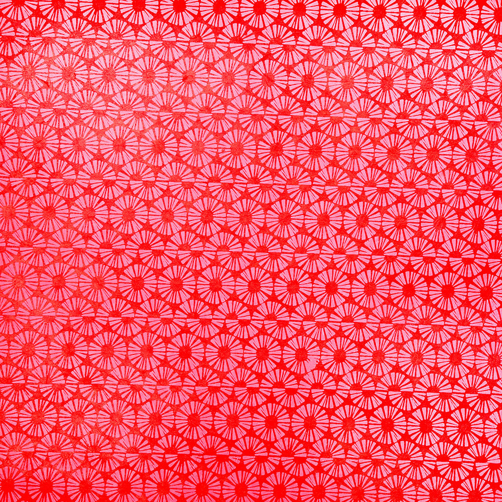 ☆ rotes geometrisches Muster mit sich wiederholenden weißen Starburst-Formen, die in einem regelmäßigen Raster angeordnet sind - ideal für Geschenkverpackungen oder zum Basteln mit nachhaltigem Papier.