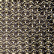 Ein ☆ geometrisches Muster aus gelben und weißen Linien bildet Rauten und Punkte auf einem dunklen Hintergrund - ideal als nachhaltiges Geschenkpapier oder für kreative Projekte mit hochwertigem Nepalpapier.