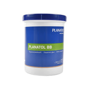 Planatol BB Dispersionsleim in einer weißen Kunststoffwanne mit blauem und grünem Etikett, ideal zum Bücher binden oder als Buchleim beim Schachteln.