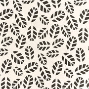 Schwarze Blattformen mit geometrischen Mustern wiederholen sich auf weißem Nepalpapier, ideal zum Einpacken von Geschenken oder zum Verleihen von handwerklichem Flair für Ihre Projekte. Marke: ☆.