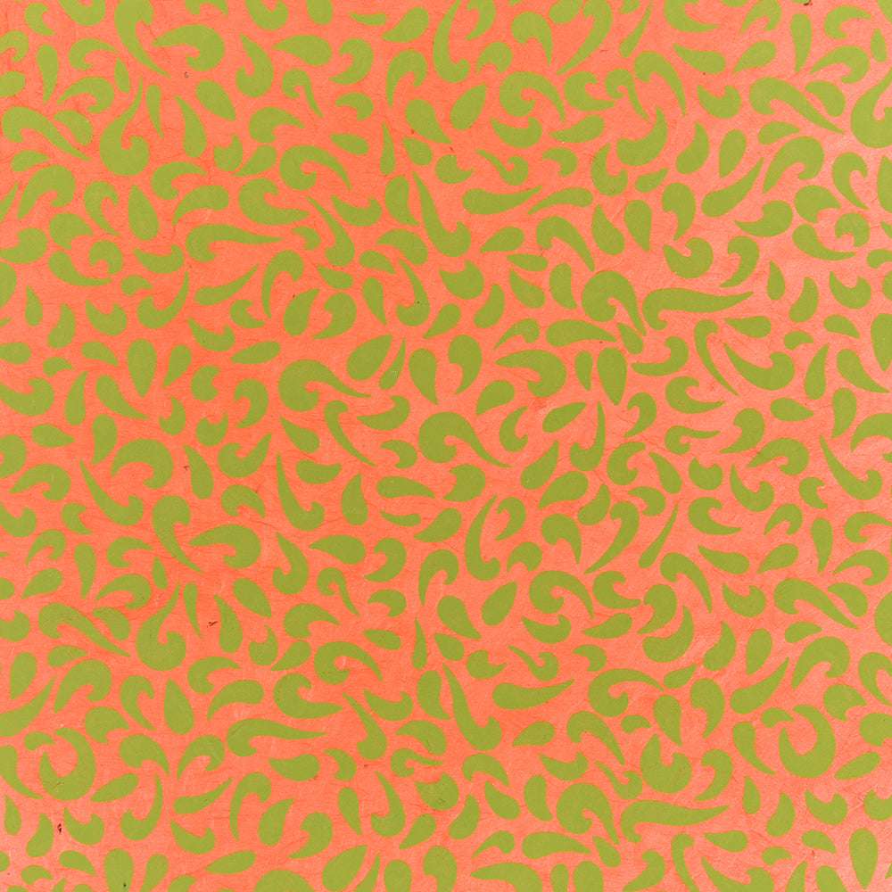 Kräftige Korallenwirbel auf gelb-grünem Hintergrund von ☆-perfekt für Buchbinden oder kreative Geschenkverpackungen.