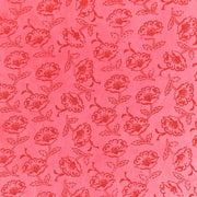 Rotes Blumenmuster mit blühenden Blumen und Blättern auf rosafarbenem Hintergrund, hergestellt von ☆ auf exquisitem Nepalpapier - ideal zum Verpacken von Geschenken mit einer einzigartigen Note.