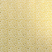 Das Nepalpapier von ☆ zeigt ein gelbes und weißes Blumenmuster mit detaillierten Blättern und Blüten - ideal zum stilvollen Verpacken von Geschenken.